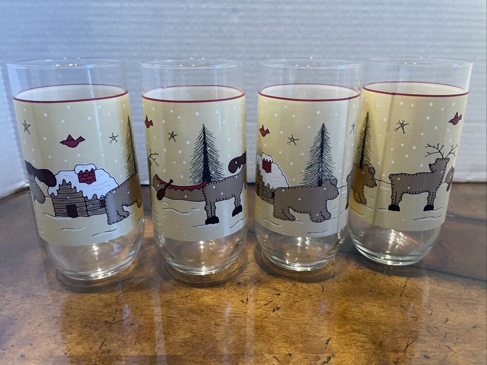 GINGER CREEK Meiwa Art 14 Oz Tumbler set of 4 glass drinking
